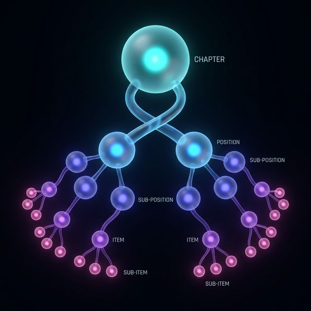 Diagrama: Estrutura do Código NCM (Capítulo > Posição > Subposição > Item > Subitem)