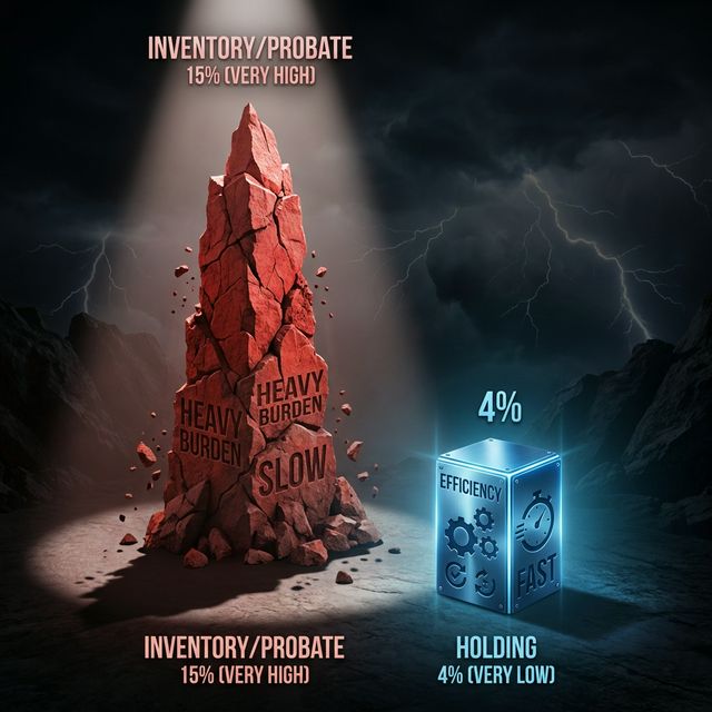 Gráfico Comparativo: Custo de Inventário (15%) vs. Custo de Holding (~4%)